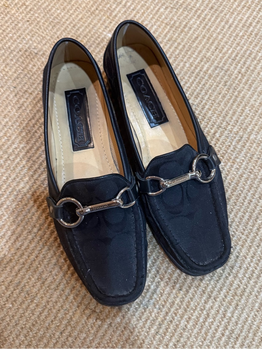 Coach Black Signature Bit Slip-On Loafers